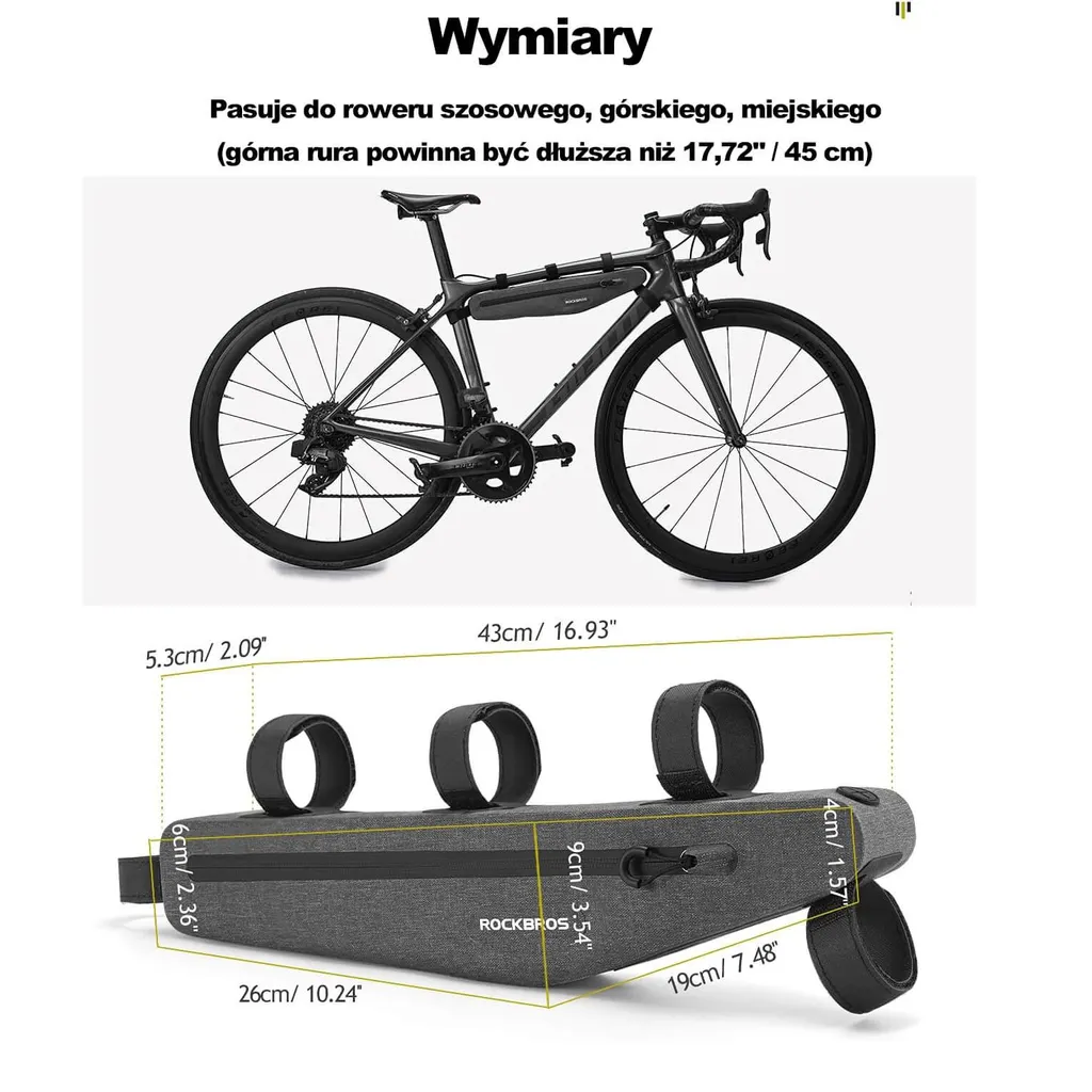 Sacoche de Cadre de Vélo Imperméable Triangle pour Rangement Cyclisme - 7