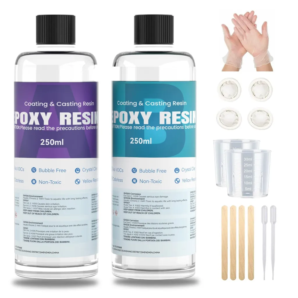 Kit résine époxy Creatorally 500ml - Résine de coulée transparente 1:1