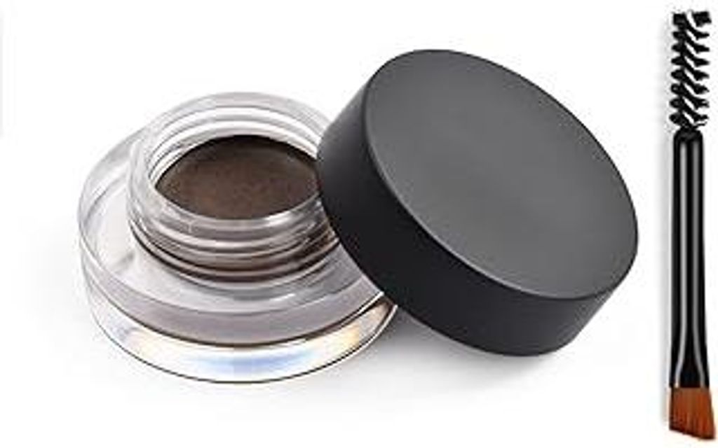 Xzeemo 3g Augenbrauencreme, Augenbrauen Pomade Gel, Brauenfarbe mit Doppelseitiger Bürste für Augenbrauen-Make-Up (Walnuss)