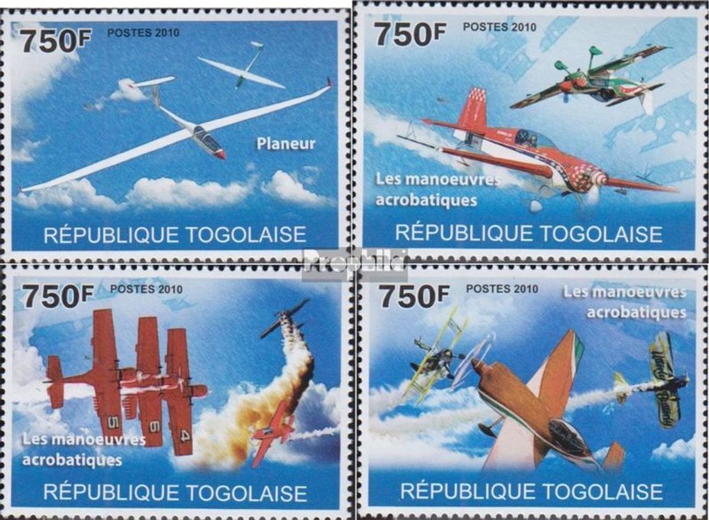 Briefmarken Togo 2010 Mi 3649-3652 (kompl.Ausg.) postfrisch Kunstflug