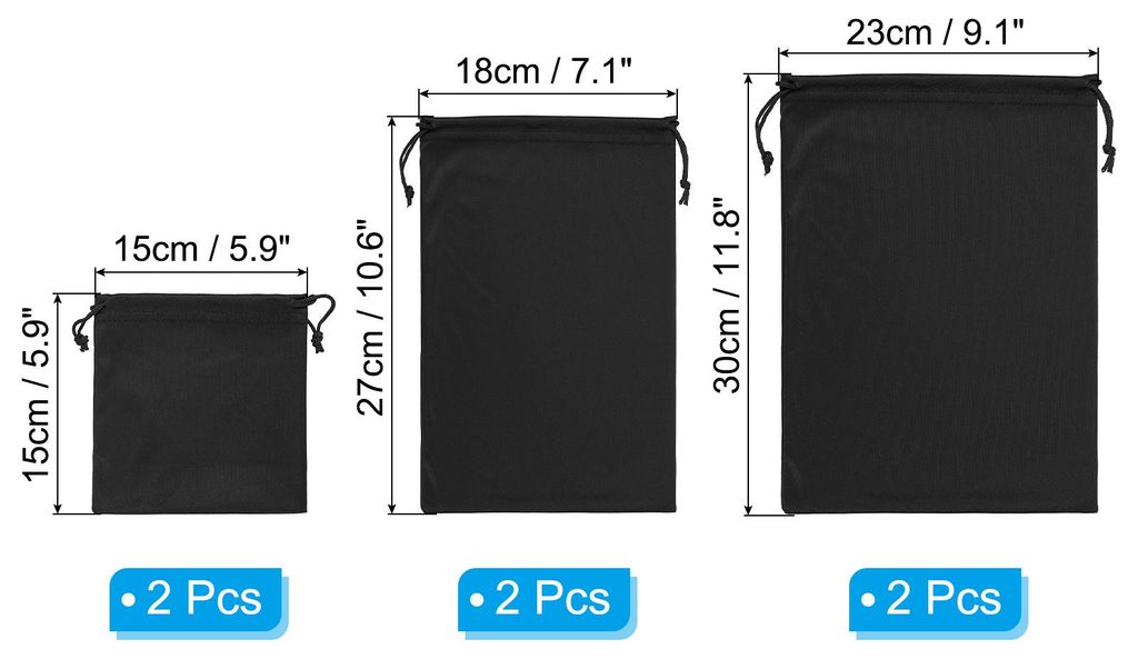 Skibrille Tasche 6 Packung Mikrofaser Beutel Schš¹tzende Lagerung Geh?use Hš¹lse (5.9" x 5.9" 10.6" x 7.1" 11.8" x 9.1") Schwarz
