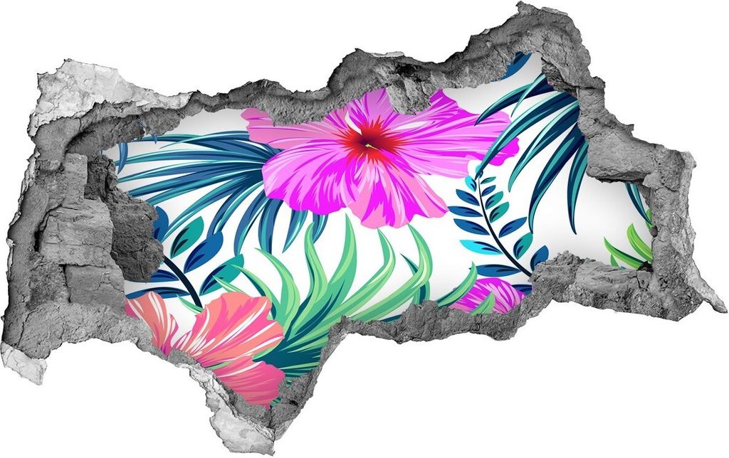Selbstklebender Loch-3D-Aufkleber 95x73 cm Hawaii-Blumen