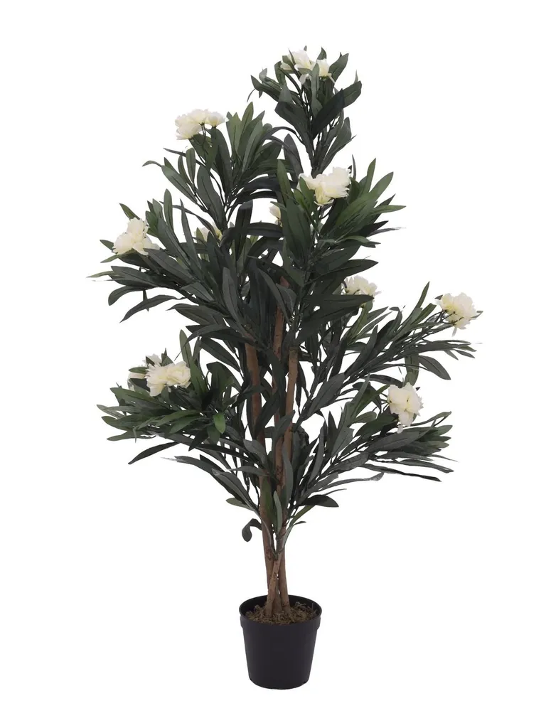 Plante Artificielle Laurier-rose Blanc 120 cm - Design Réaliste Premium