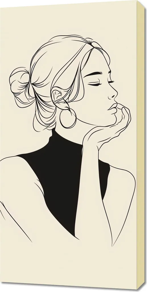 Quadro 50x100 Riflessione Meditazione: Tela Canvas Moderna per Arredo Zen