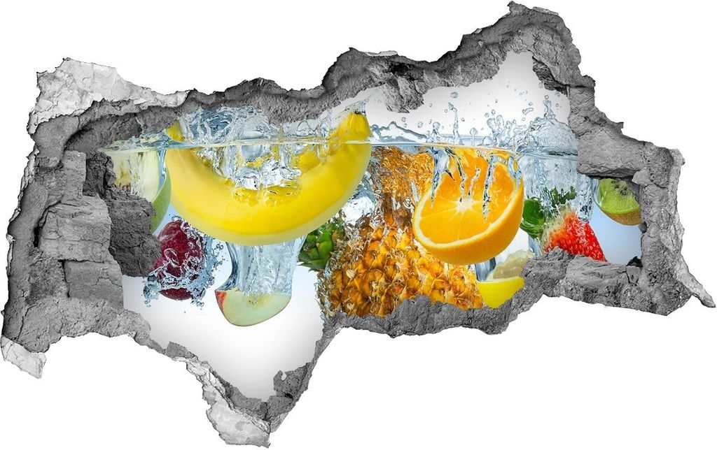 Selbstklebender Loch-3D-Aufkleber 95x73 cm Früchte unter Wasser