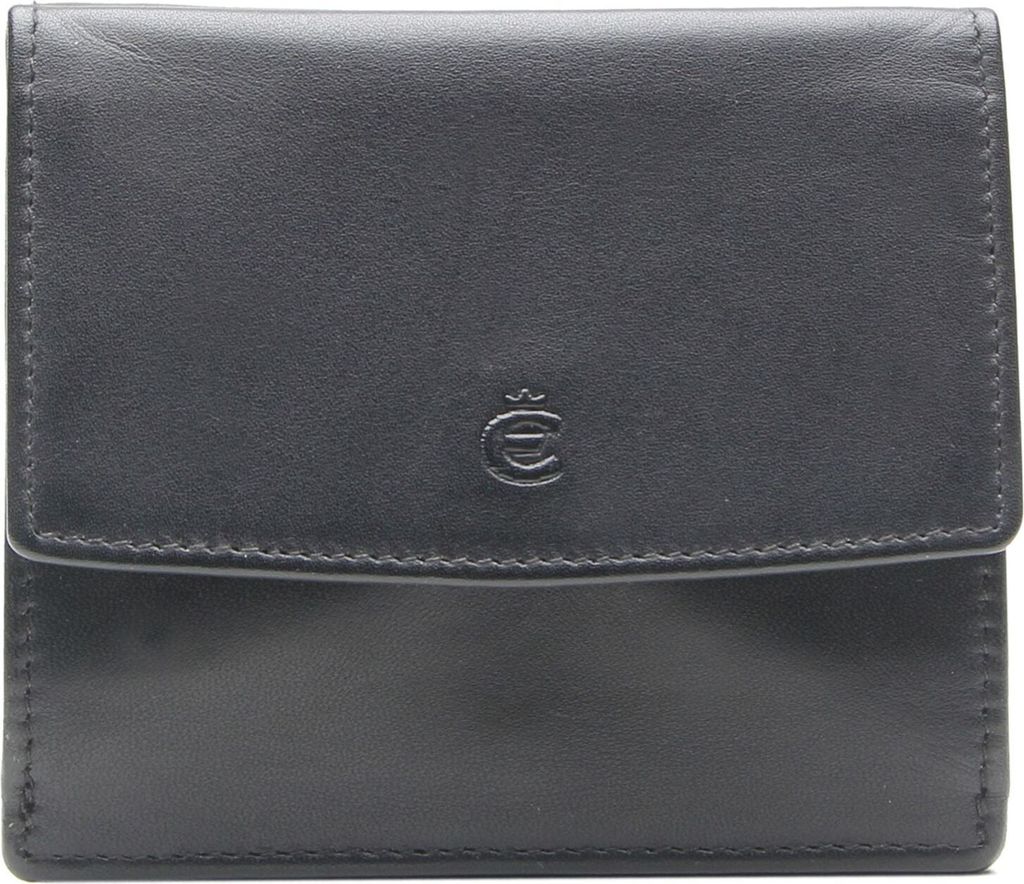 Esquire Leder Geldbörse Wiener Schachtel Logo Wiener Wallet Black schwarz
