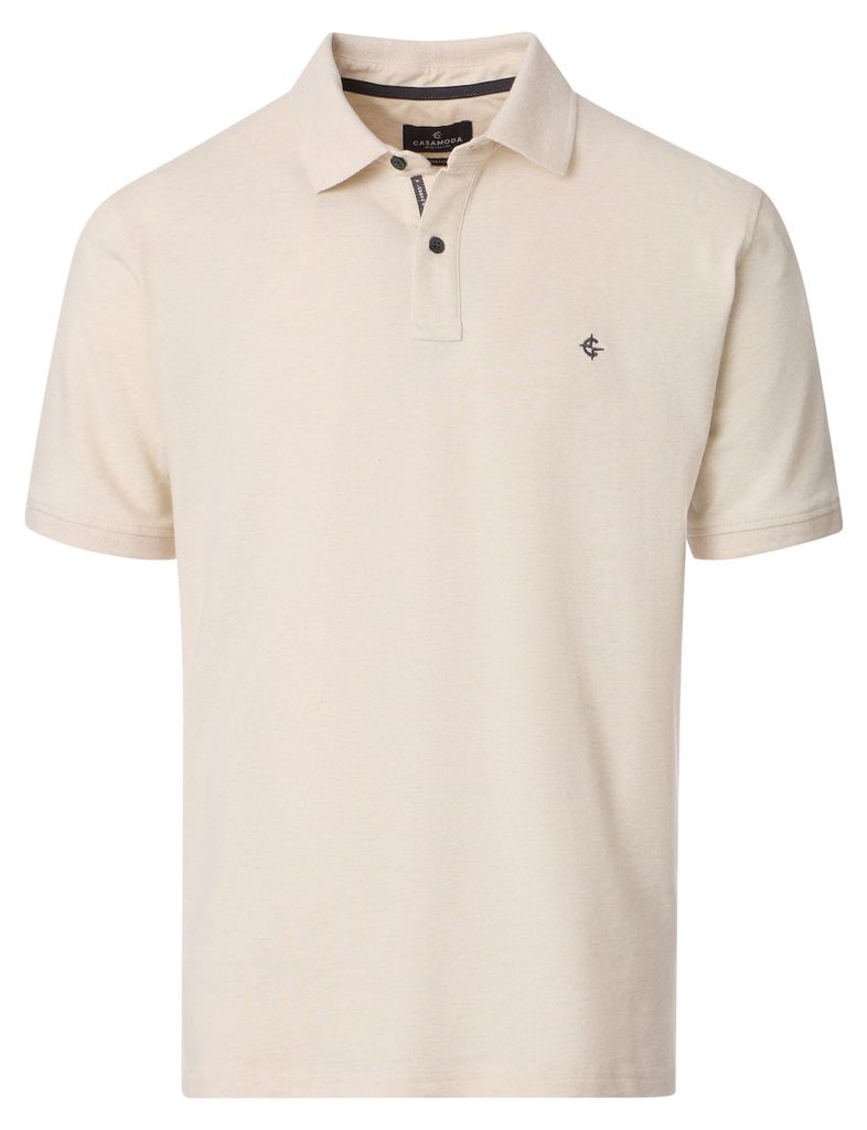 CASAMODA Herren Poloshirt Kurzarm Regular Stretch Piqué Creme 3XL