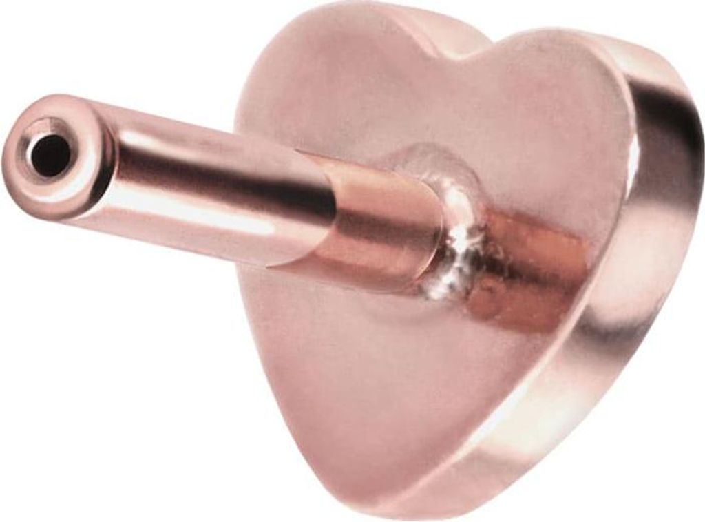 Ohrpiercing, Nasenpiercing Titan Labret mit Push Fit ohne Kugel HERZ RoséGold Stablänge: 5mm | Stabstärke: 1mm