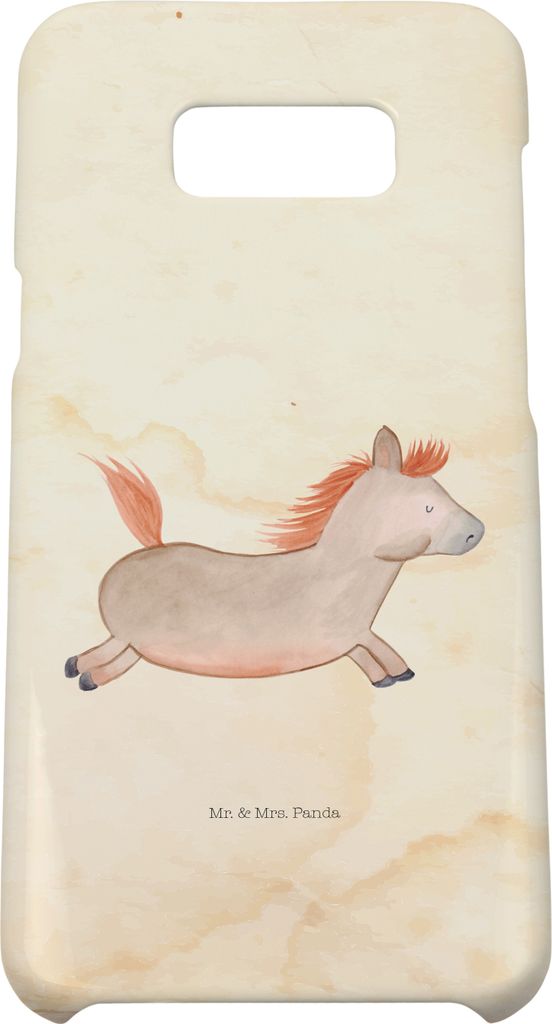 Mr. & Mrs. Panda Samsung Galaxy S8 plus Handyhülle Pferd Springen - Vintage - Geschenk, Handycover, Handy, Pony, Reiten, Pferdestall, Hülle, Cove...