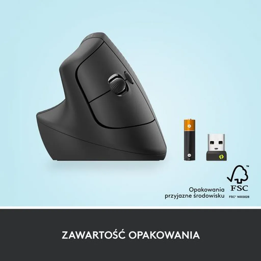 Logitech Lift Vertical Ergonomic Mouse - Souris verticale sans fil Graphite - 16