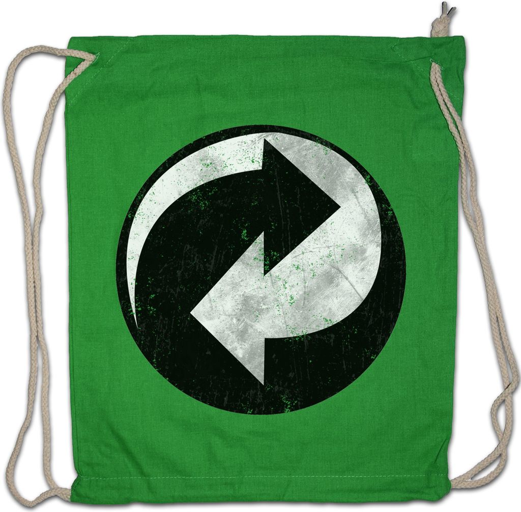 Urban Backwoods Recycling Symbol, Turnbeutel, Farbe: Hellgrün