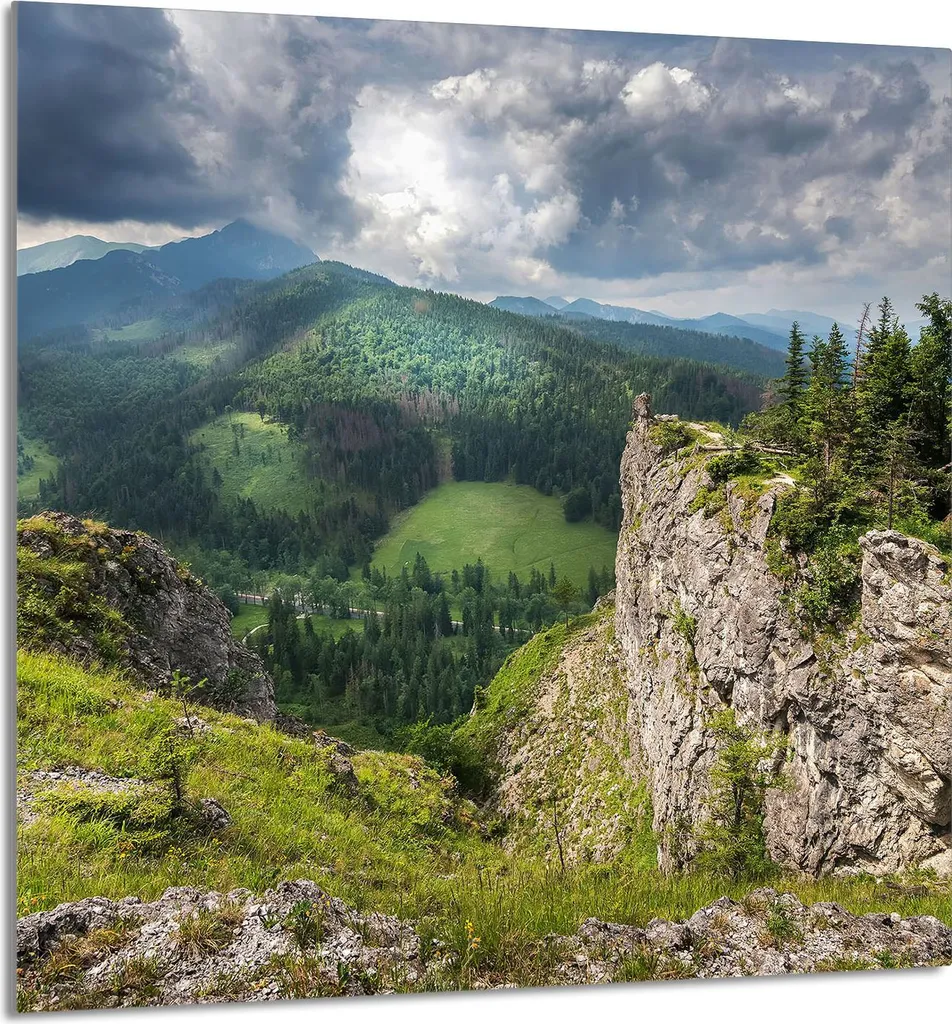 GLASPLATTE FÜR KÜCHE 60x65 Berge