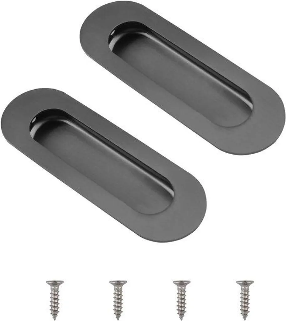 Poignées de porte coulissantes en acier inoxydable gris foncé, lot de 2