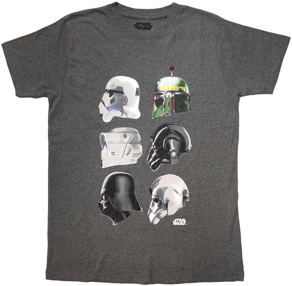 Star Wars - "Helmet Profiles" T-Shirt für Herren/Damen Uni RO11488 (XXL) (Anthrazit)
