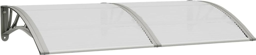 vidaXL Tettoia per porta grigia 150x75 cm in policarbonato Immagine del prodotto 