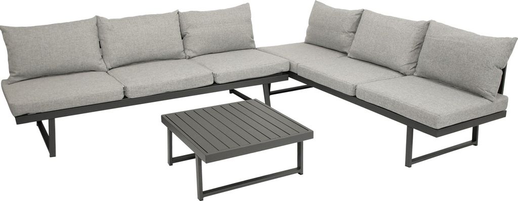 Funktions-Loungeset Sitzgruppe Eckgruppe Aluminium, 3-teilig