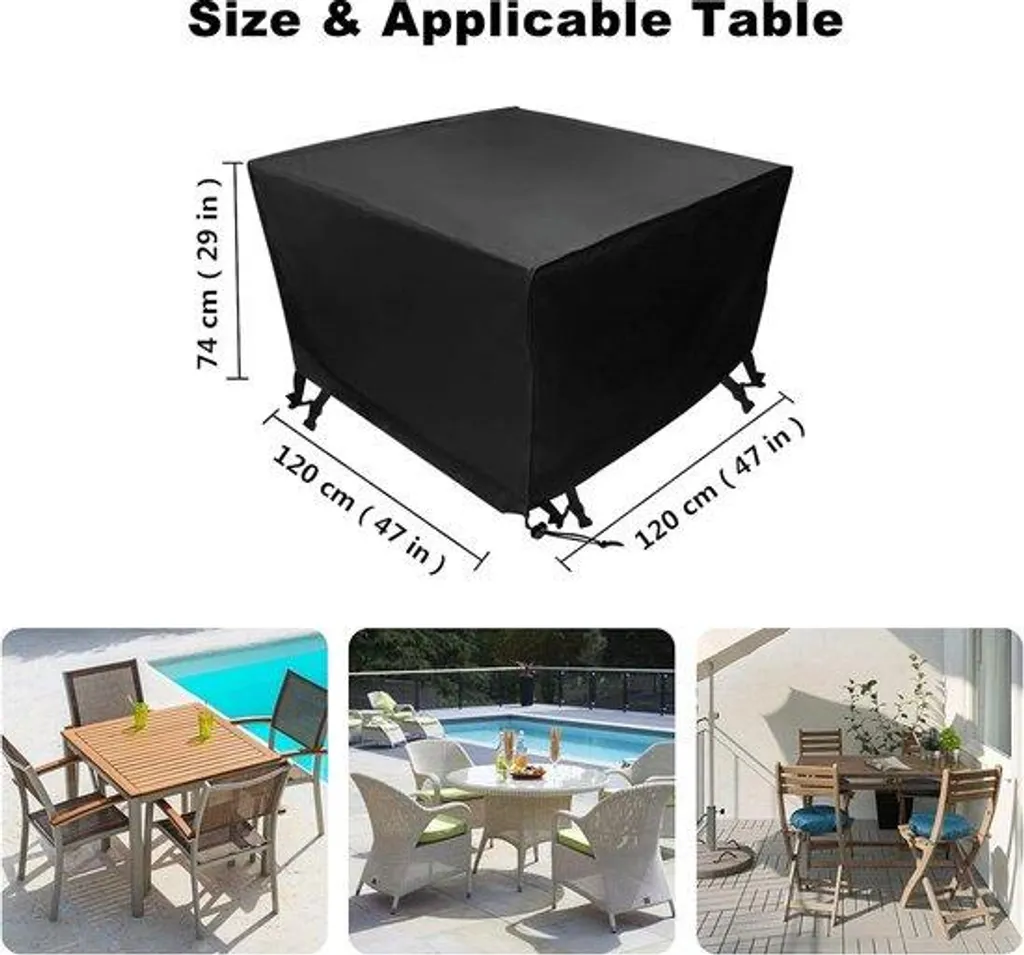 Bâche de jardin carrée 135cm imperméable - Protection mobilier extérieur