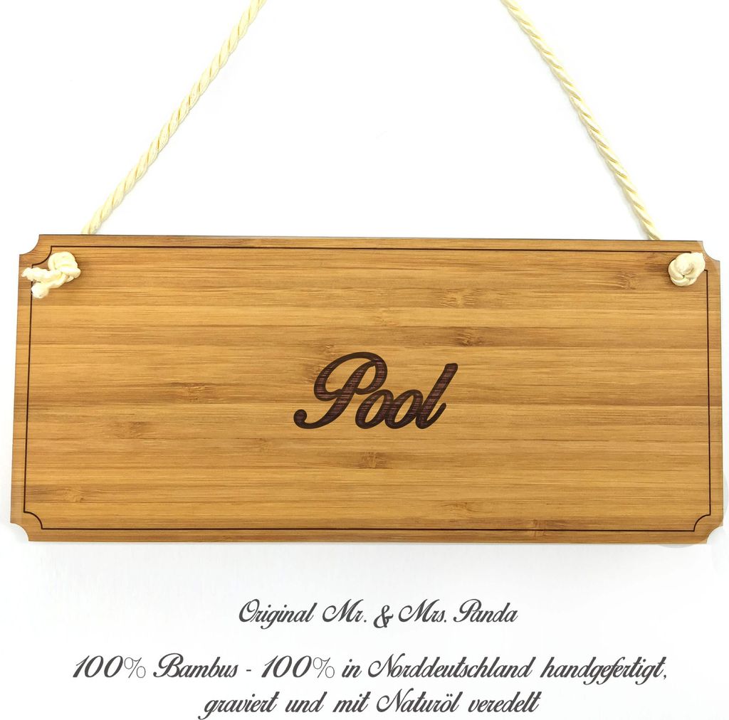 Mr. & Mrs. Panda wandtafel Pool - Geschenk, Hinweisschild, Landhaus, Wegweiser, Eingangsschild, Holz Türschild, Werbeschild, Shabby, Geschenkidee,...