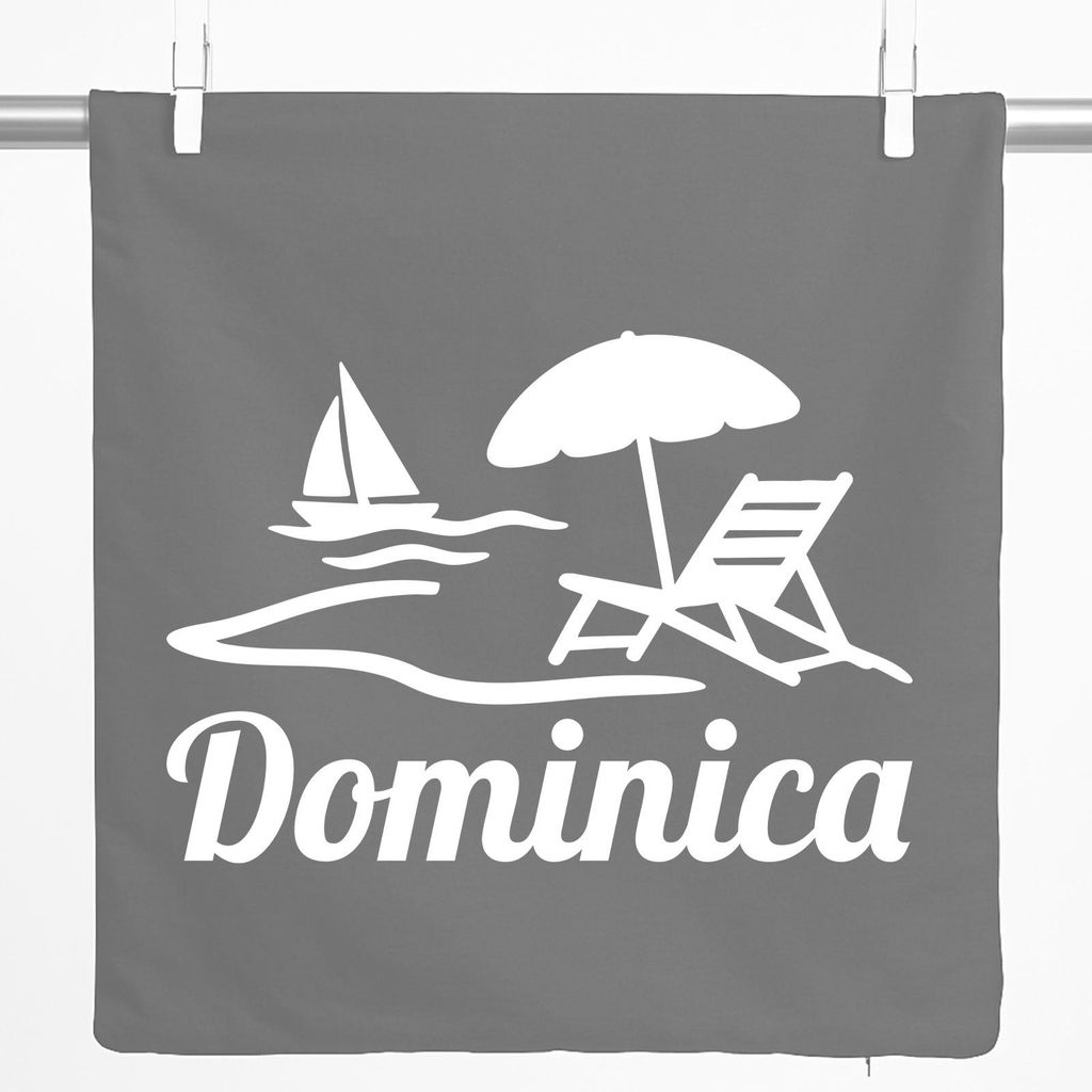 Huuraa Kissenbezug Dominica Inselmotiv Karibik 40x40cm Steel Grey Baumwolle Dekokissenbezug Geschenkidee