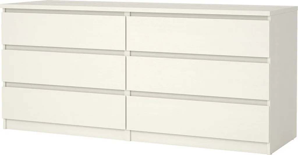 Commode 6 Tiroirs Chêne Blanc Noulan - Grand Buffet Bas de Chambre Chic - 2