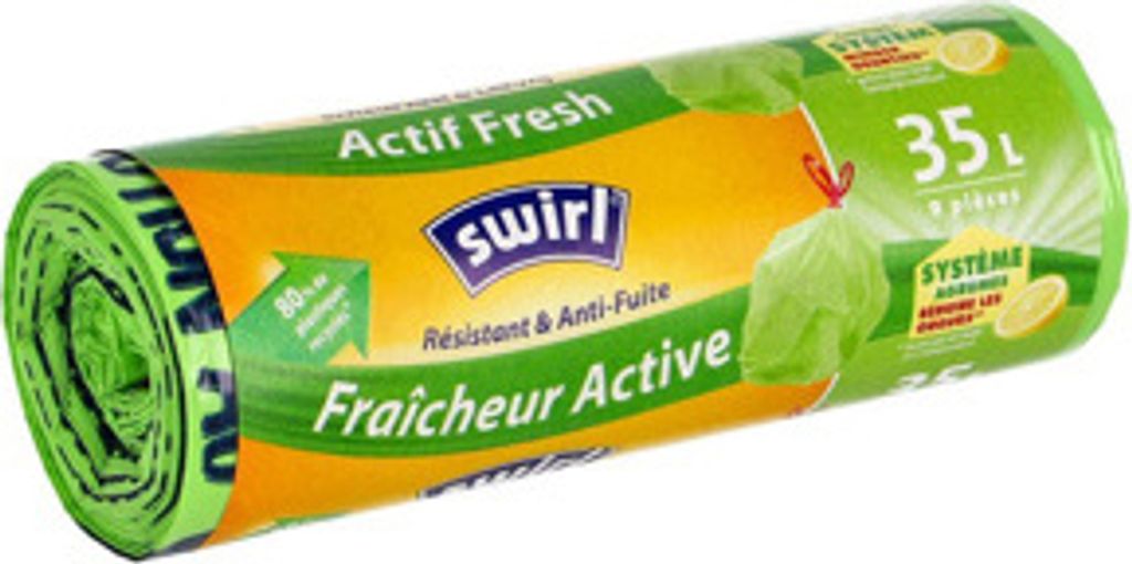 SWIRL SACS POUBELLE 65x53cm 35l Avec Poignée Rouleau De 15 Pièces EUR