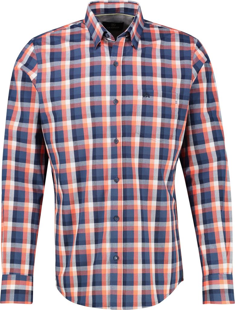 Lerros - Herren Freizeit Hemd, (25D1401), Größe:L, Farbe:vivid red (328)