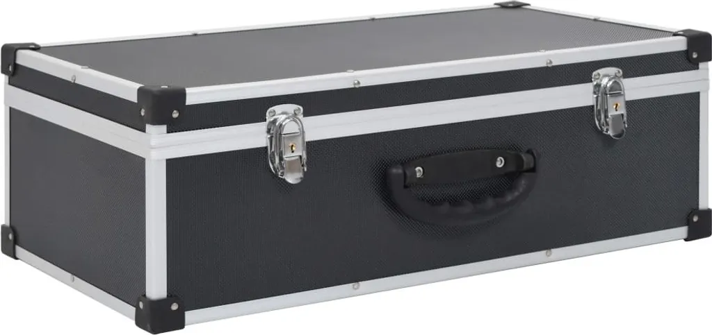 vidaXL Custodia Premium per 80 CD - Alluminio ABS Black Edition