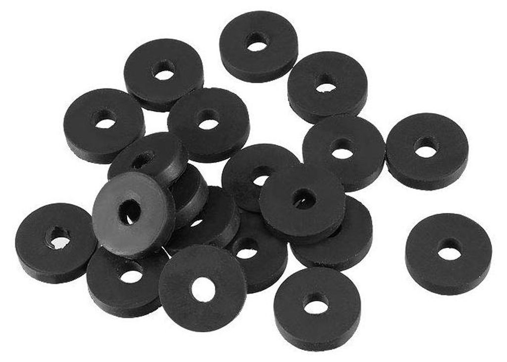 20 flache Gummiringe, 13 mm Außendurchmesser, 4 mm Innendurchmesser, 3 mm Dicke