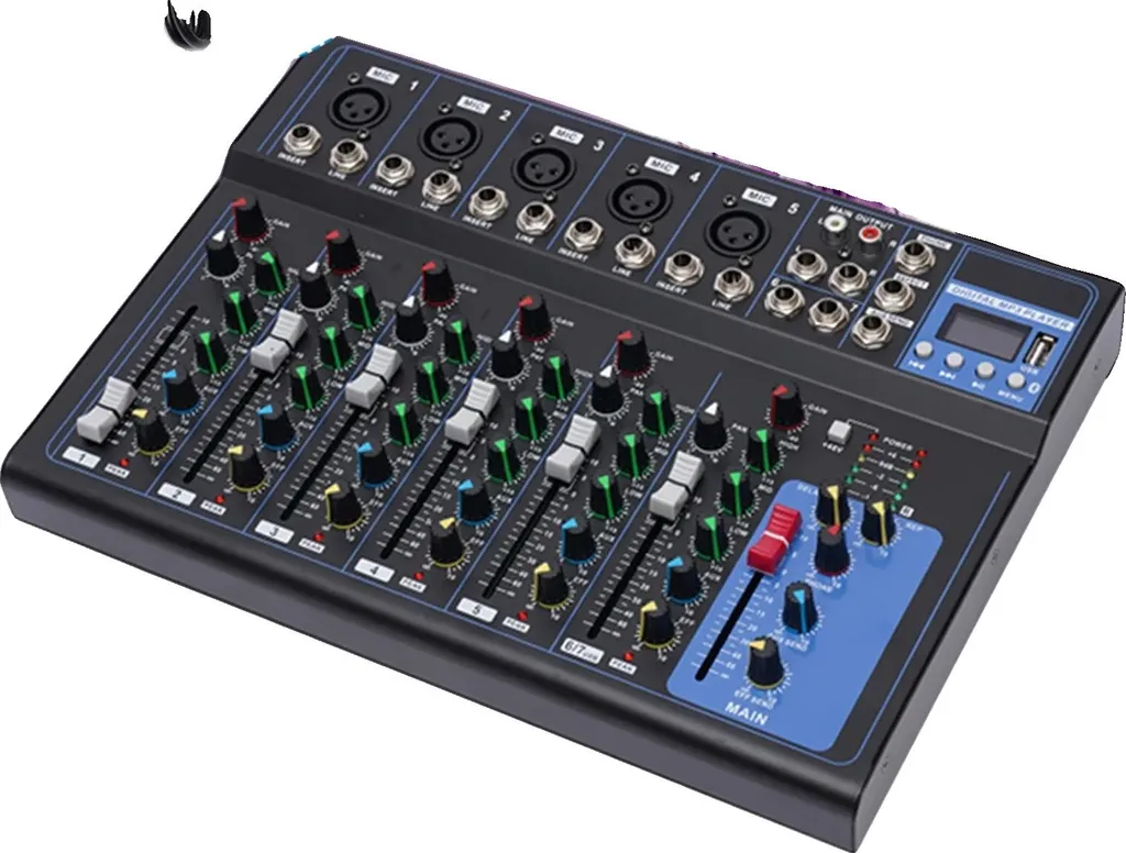 Mixer Audio 7 Canali Professionale Bluetooth USB - Consolle DJ Live