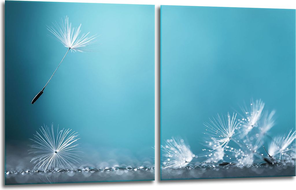 Herdabdeckplatten 2x40x52 Glaskeramikfeld 2-Teilig Glas Spritzschutz Blumen
