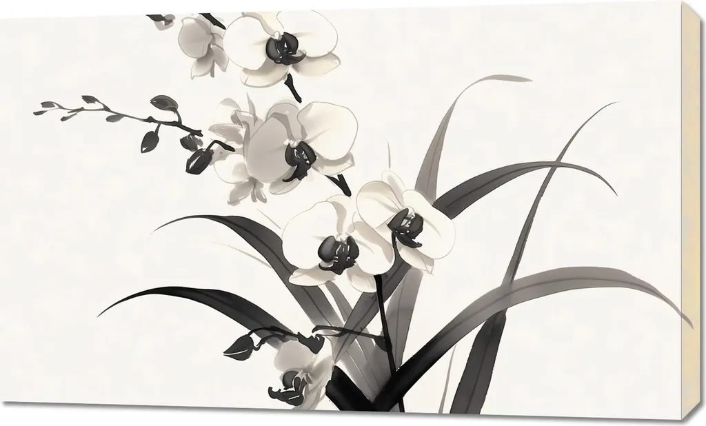 Tableau Image 100 x 60 cm Orchidée Zen - Impression sur Toile de Qualité