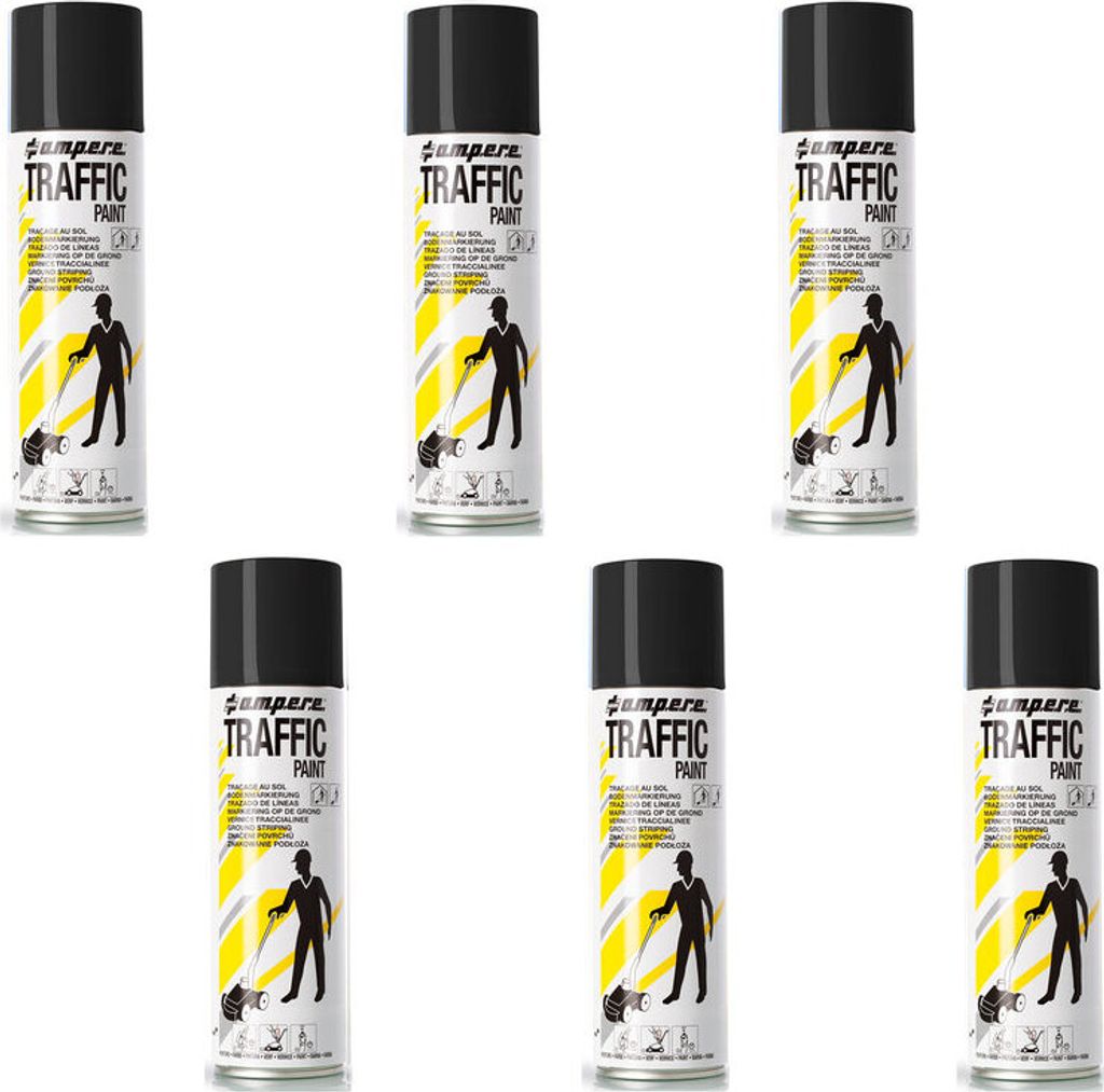 Traffic Paint Bodenmarkierungsfarbe Spraydosen für Markierwagen(schwarz,6)