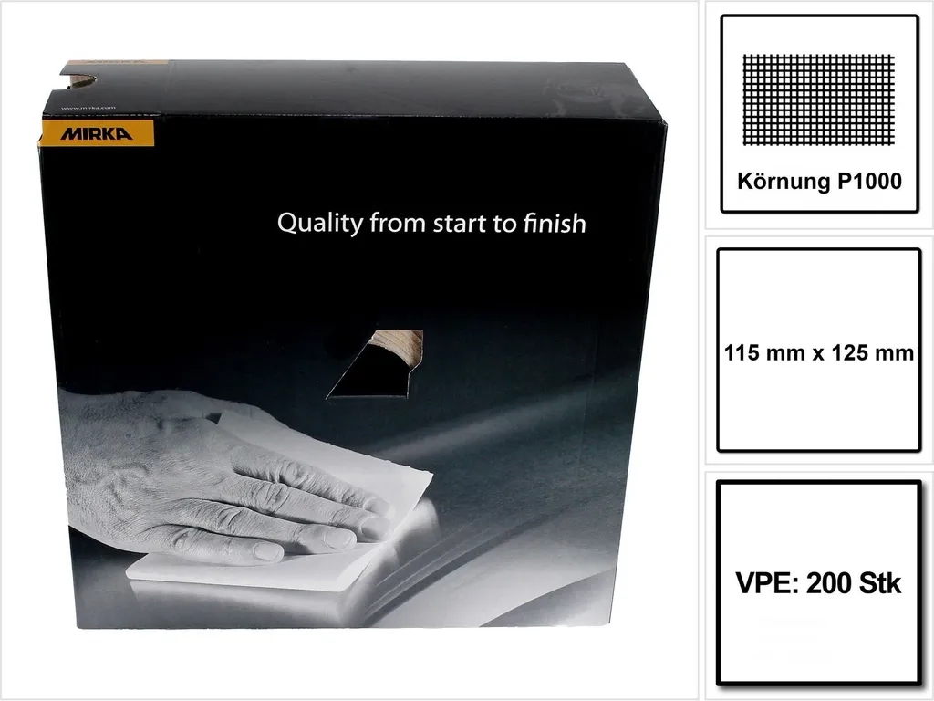 Rouleau de Papier de Verre sur Mousse P1000 Mirka Goldflex Soft 115mm