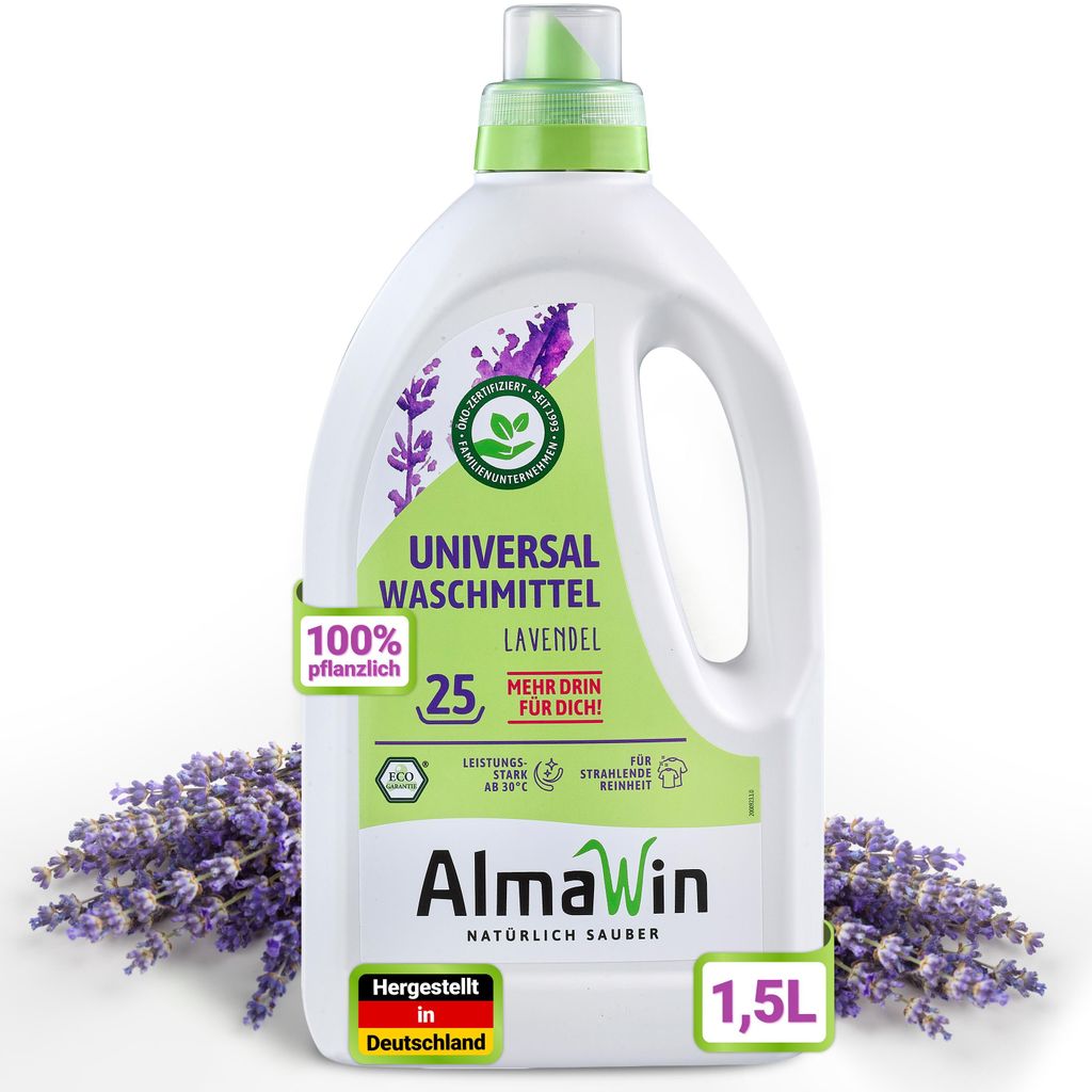 AlmaWin® Universal Waschmittel Flüssig [1,5L - 25 Ladungen] Produktbild 