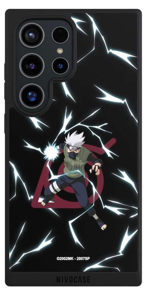 NIVOCASE Handyhülle für Samsung Galaxy S24 Ultra Hülle NIVOpure Case Schwarz Naruto Shippuden Offizielles Lizenzprodukt Kakashi