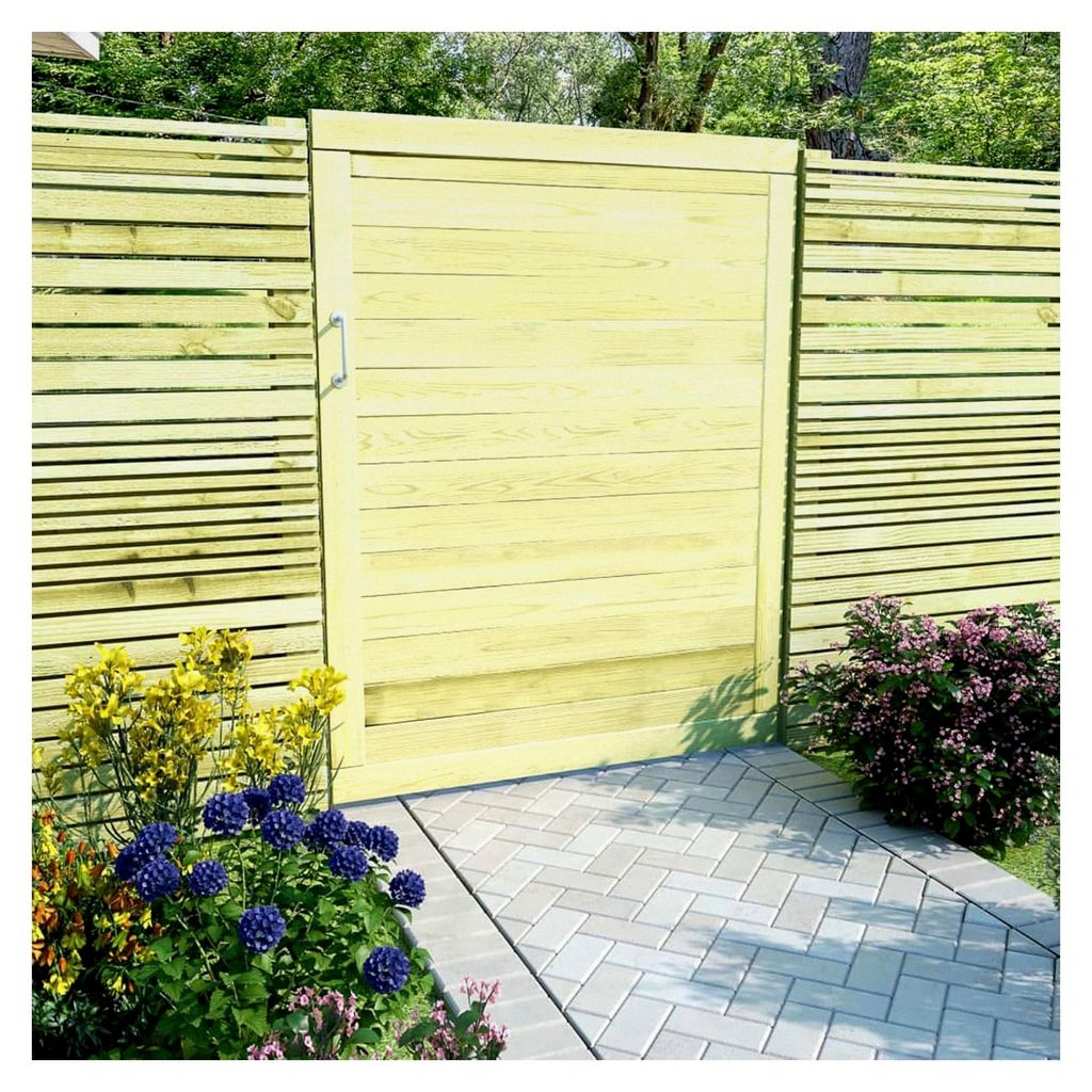 Gartentor aus Massivholz 100x125cm, grün imprägniert, für Garten oder Terrasse
