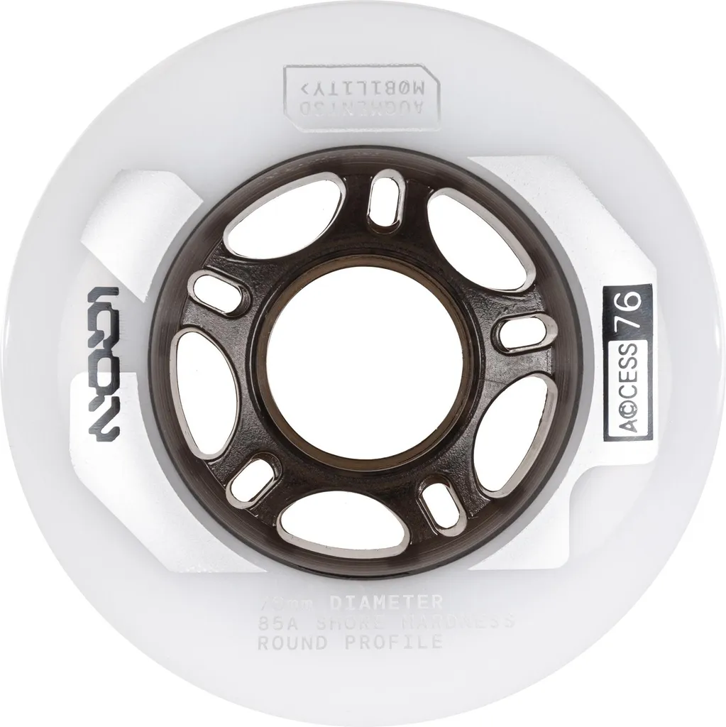 Roues Iqon Access 76mm 85a Argent en Uréthane Haute Densité - 4 pcs