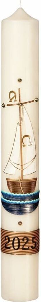 Osterkerze 60 x 8 cm mit 10% Bienenwachs mit aktueller Jahreszahl