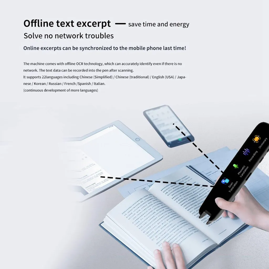 Scan Reader Pen Haute Précision - Traducteur Multilingue Écran Tactile - 10