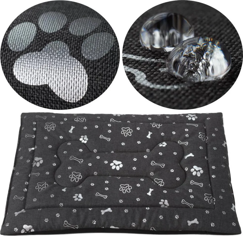 Lit pour chien anti-stress Welsti M gris 70x50 cm tapis apaisant