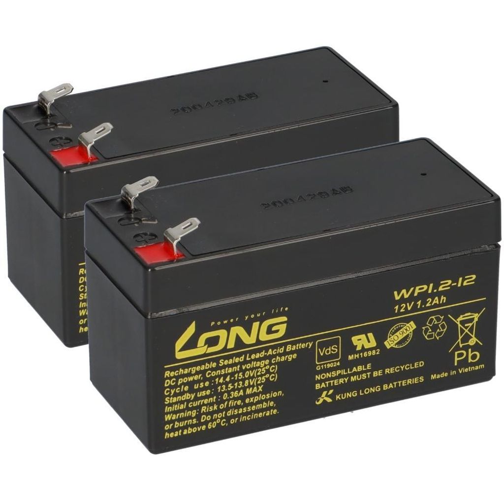 2x 12V 1,2Ah kompatibel Krankenhausbett Evolution AGM VdS