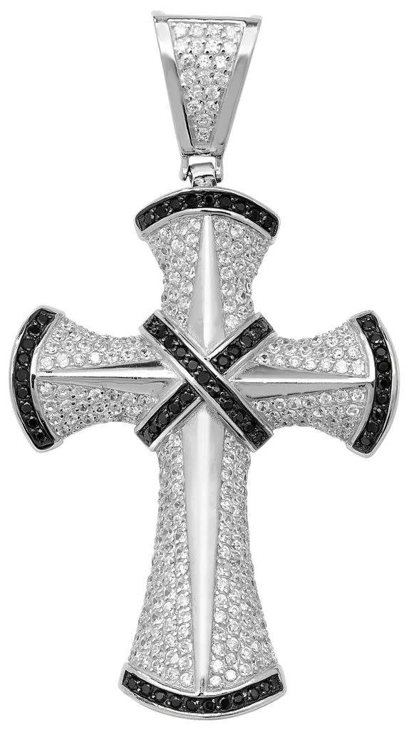 Pendentif Croix Argent 925 et Zirconium - Modèle TRS23792 Luxe 86mm