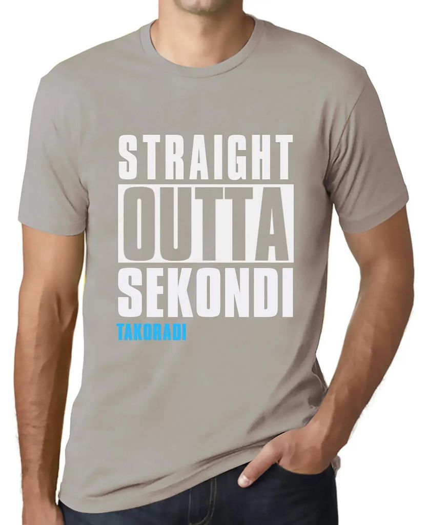 Herren Grafik T-Shirt Straight Outta Sekondi Takoradi Öko-Verantwortlich Vintage Jahrgang Kurzarm Lustige Druck Geburtstag Geschenk Mann