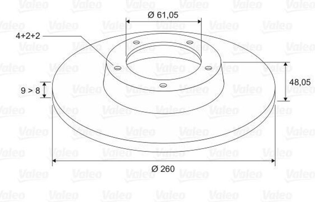 2x VALEO Bremsscheiben Hinten für HONDA CIVIC VII Hatchback (EU, EP, EV) 260mm 197014