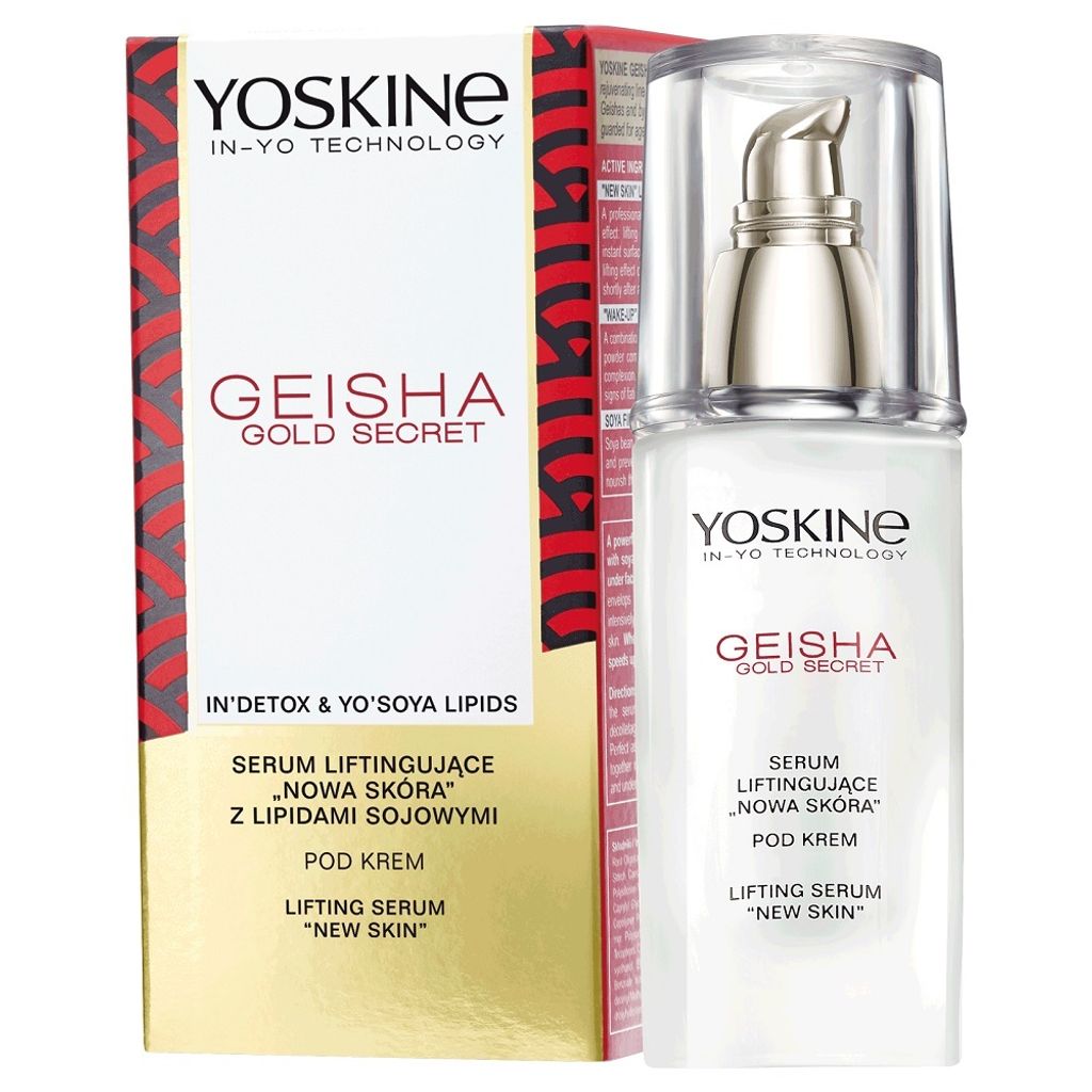 Yoskine Geisha Gold Serum 30ml - Anti-Aging Gesichtspflege mit Gold, Kollagen und Hyaluronsäure für strahlende Haut