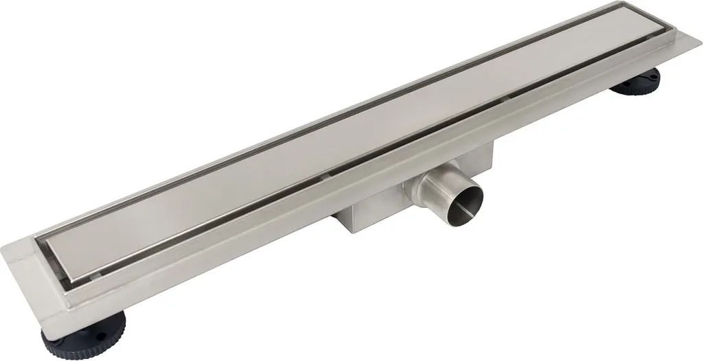 Caniveau de douche Duplex Standard 80 cm en inox avec siphon et grille