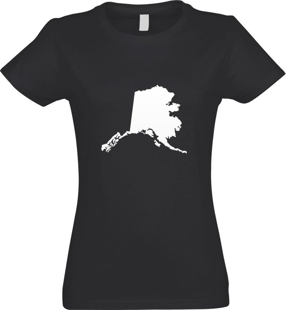 Kiwistar - T-Shirt tailliert - Damen - Graphit - USA - Alaska Juneau - mit Motiv Bedruckt - Funshirt Design - Sport - Freizeit - Damen - M