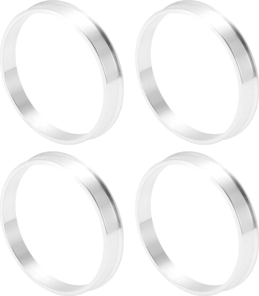 Autofelgen-Naben-Zentrierringe OD 63,4 mm bis ID 58,6 mm Räderzentrumswelle Stoßdämpfende Nabenringe aus Aluminiumlegierung Silberton Langlebig