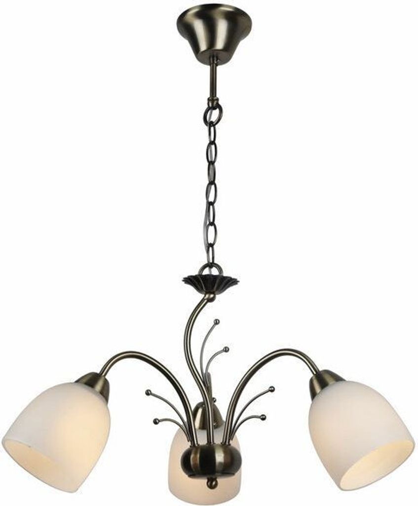 Lampadario Alice patinata 3xE27x60W vetro, dimensioni: Immagine del prodotto 