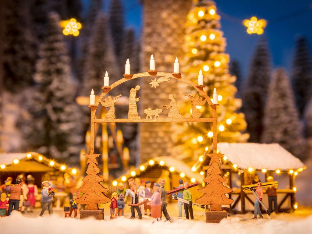 NOCH Weihnachtsmarkt-Eingangsbogen, HO (1:87) Produktbild 